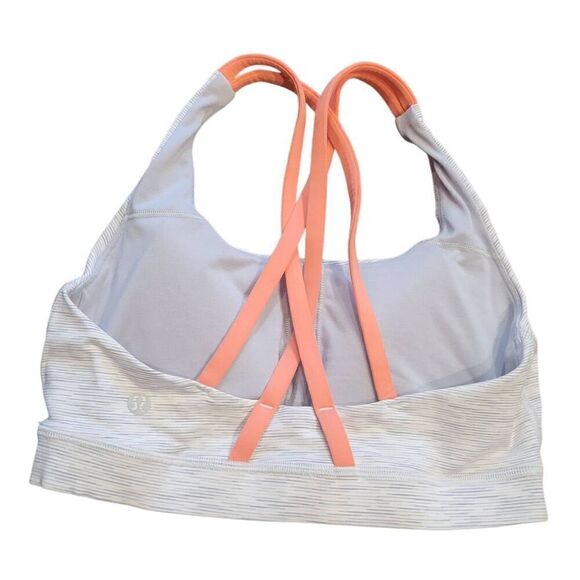 Lululemon Energy Sports Bra Women's Small 32 Grey Space Dye Coral Luxtreme 2022 - Picture 3 of 6